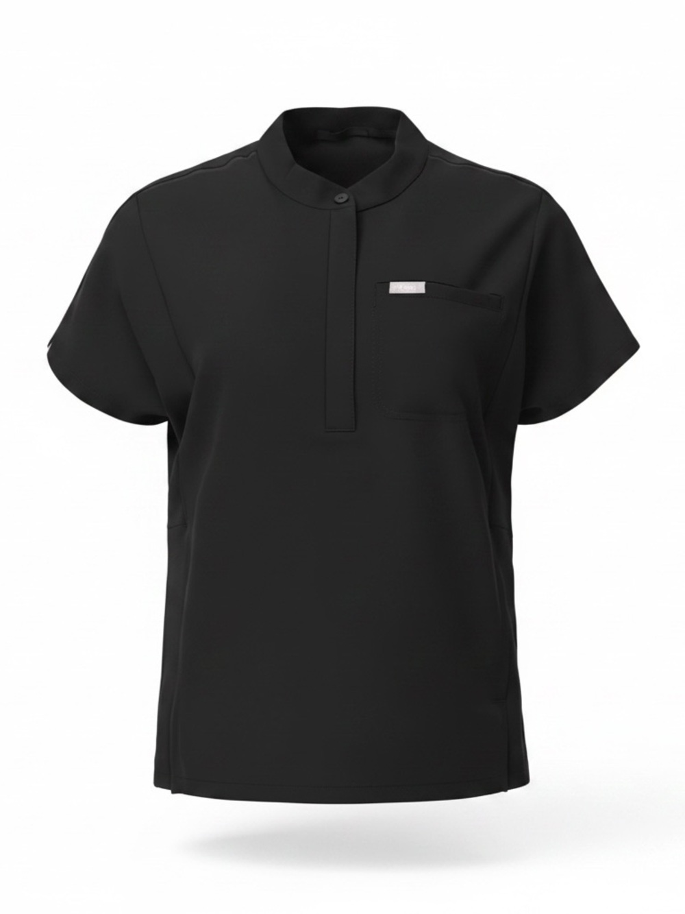 Black Short-Sleeve Women's Tunic Top